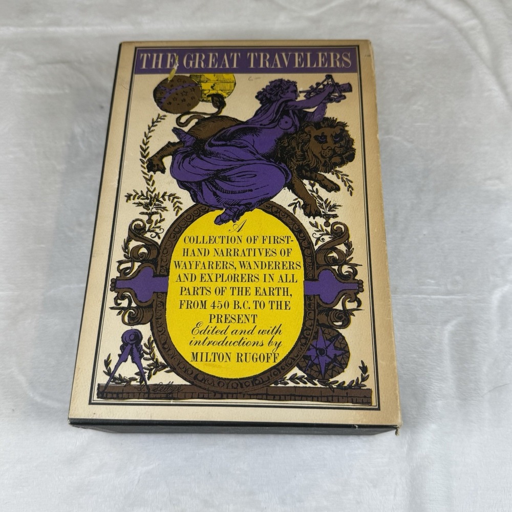 The Great Travelers 1st Ed 1960 Milton Rugoff 2 Vol Hardcover Set Slipcase Book
